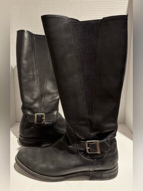 Timberland Savin Hill Tall Leather Riding Boots Womens 11 Black Equestrian Zip